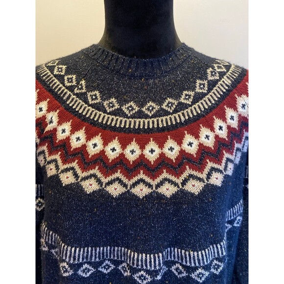 Weatherproof Vintage Original Sweater Size XL Crewneck Fair Isle Black Red EUC - Picture 2 of 12